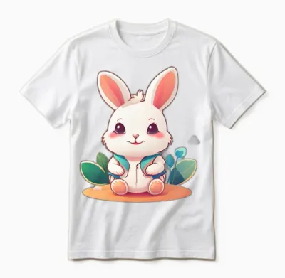 Funny Happy Rabbet Unisex T-Shirt - White