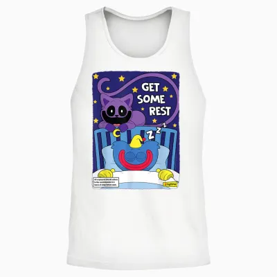 Poppy Playtime Catnap & Huggy Wuggy Gönnen Sich Etwas Ruhe Unisex Tank Top - White