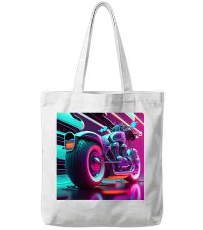 Ride the Retro Wave Tote Bags - White