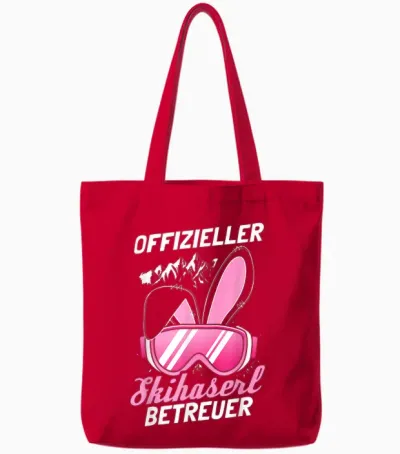 Official Ski Hat Bereuer Après-Ski, Skier, Party Tote Bags - Red