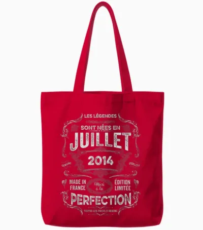 Les Légendes Sont Nées En Juillet 2014 12e Anniversaire Tote Bags - Red