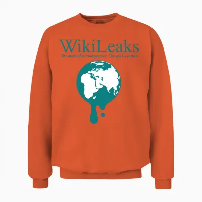 Wikileaks Dripping Globe Unisex Sweatshirt - Orange