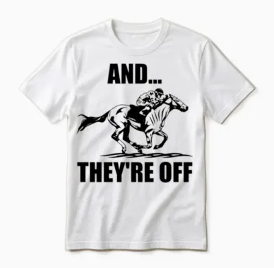 Horse Racing and They're off Horse Racing Unisex T-Shirt - White