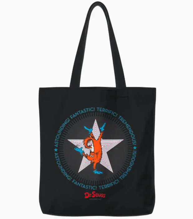 Dr. Seuss Fox in Socks Usa Officially Licensed Tote Bags in Black