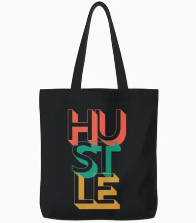Retro Hustle Tote Bags - Black