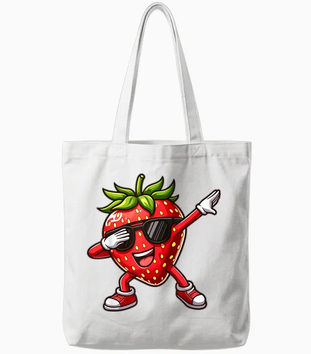 Dabbing Rote Erdbeere | Lustige Rote Beere Mit Erdbeer Tote Bags in White