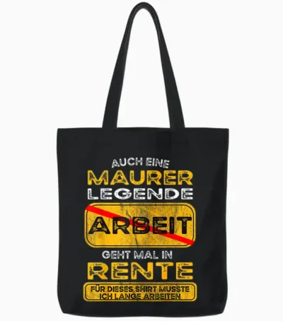 Maurer Lustiges Rente Pension Ruhestand Rentner Tote Bags - Black