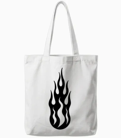 Tribal Flame Tote Bags in White
