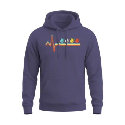 Koala Bear Retro Heartbeat Unisex Hoodie - Heather Sport Dark Navy