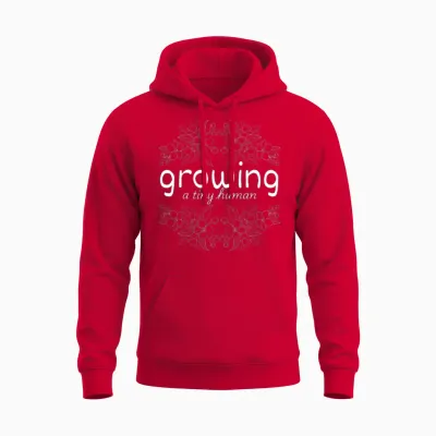 Growing a Tiny Human Pregnancy Announcement Mom Unisex Hoodie - Red