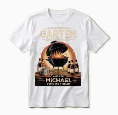 Michael Muss Grillen Lustiger Grillmeister Spruch Unisex T-Shirt - White
