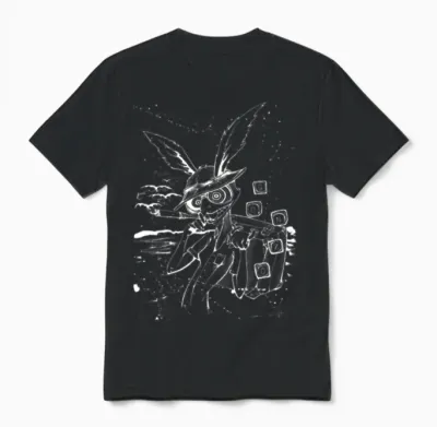 Down the Rabbit Hole White Unisex T-Shirt - Black