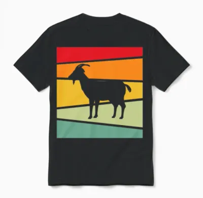 Goat Retro Unisex T-Shirt - Black