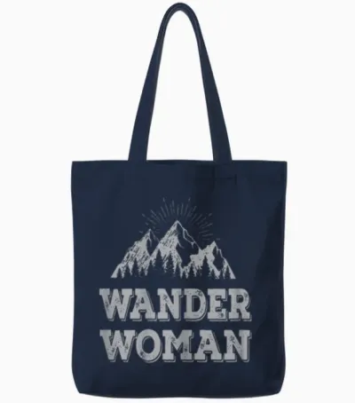 Hiking Woman Tote Bags - Navy