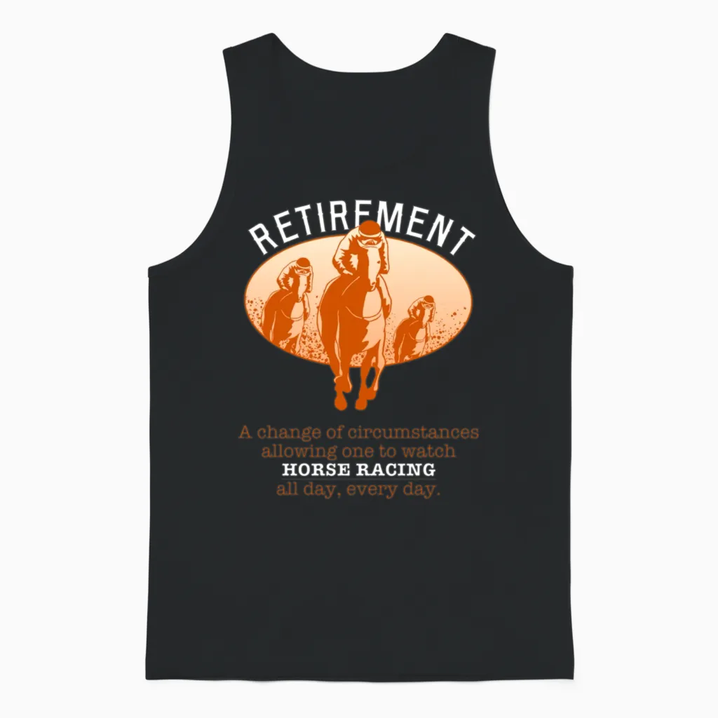 Pension Horse Racing Lovers Gift Unisex Tank Top in Black