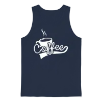 Funny Coffee Graphic Unisex Tank Top - Navy – 1