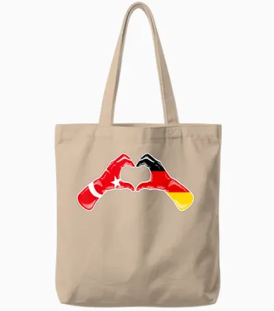 Türkei Deutschland Flagge - Türkisch Deutsches Herz Tote Bags - Natural