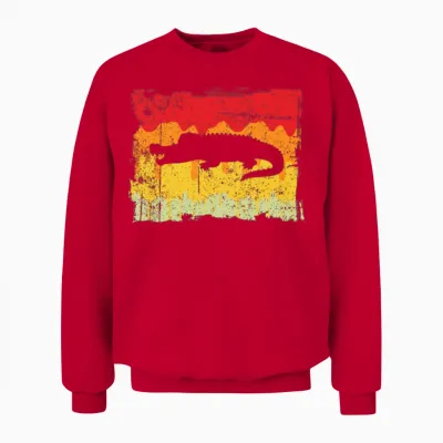 Crocodile Retro Unisex Sweatshirt - Red