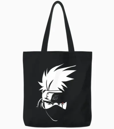 Naruto Shippuden Kakashi Run T-Shirt, Black, S Tote Bags - Black