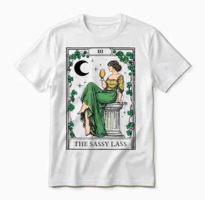 The Sassy Lass St Patrick’s Day Irish Tarot Card Unisex T-Shirt - White