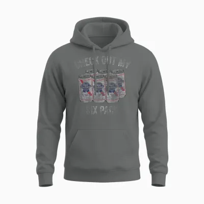 Pabst Check Out My Six Pack Unisex Hoodie - Graphite Heather