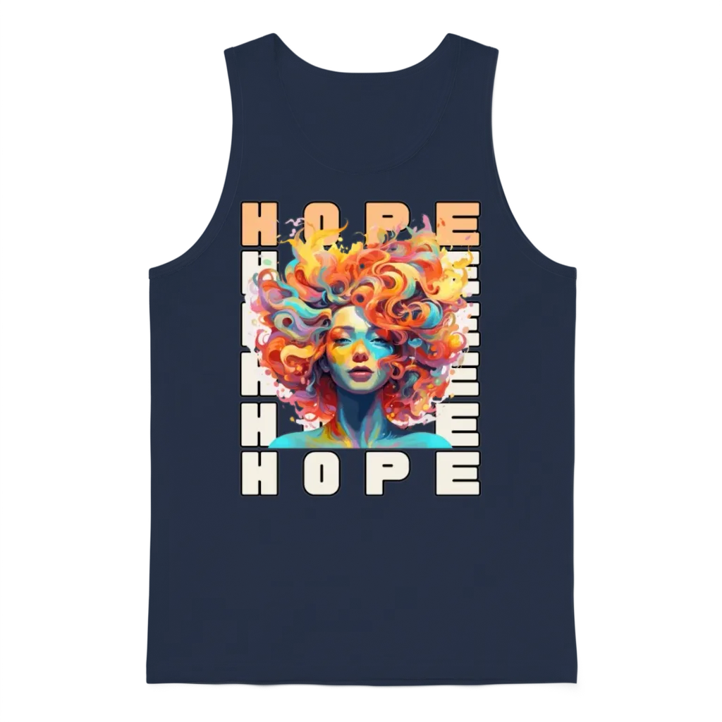Glowing Women Head. Hope. Unisex Tank Top - Navy