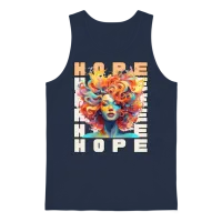 Glowing Women Head. Hope. Unisex Tank Top - Navy – 1