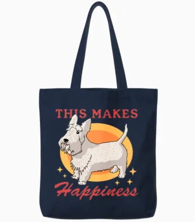 Scottish Terrier Dogs Dog Owner Tote Bags - Navy