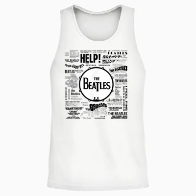 The Beatles - Beatles Singles World Art Unisex Tank Top - White
