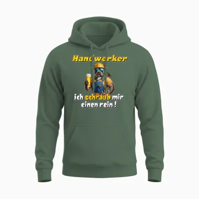 Handwerker ,ich Schraub Mir Einen Rein , Malle Song Unisex Hoodie - Military Green