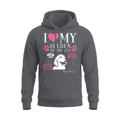 Dog Anatomy of a Golden Retriever Unisex Hoodie - Charcoal