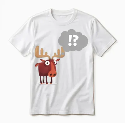 Funny Deer Design Unisex T-Shirt - White