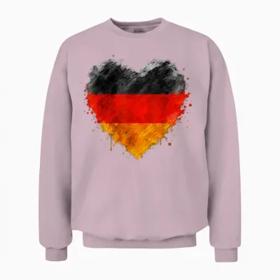 Deutschland Herz T-Shirt Mit Der Deutschen Flagge - Germany Unisex Sweatshirt - Light Pink
