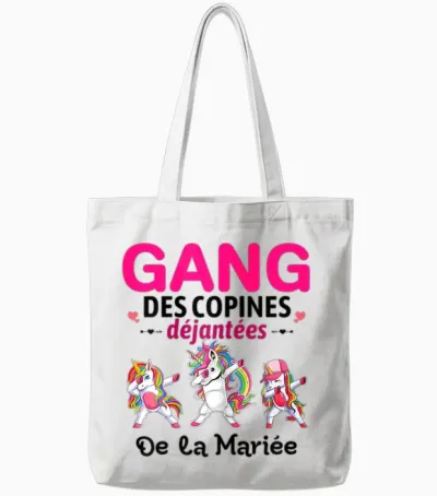 Gang of Girlfriends Dejanted Bride to Be Bride Evjf Tote Bags - White