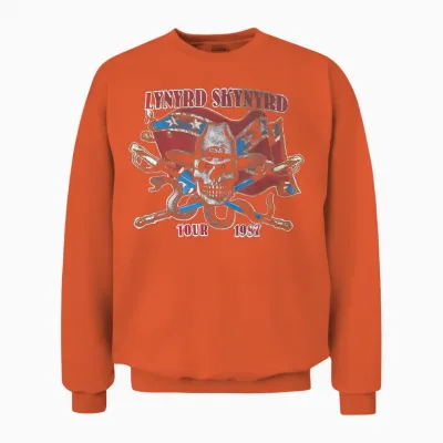 Lynyrd Skynyrd Tour 1987 Usa Flag Vintage Southern Rock Band Unisex Sweatshirt - Orange