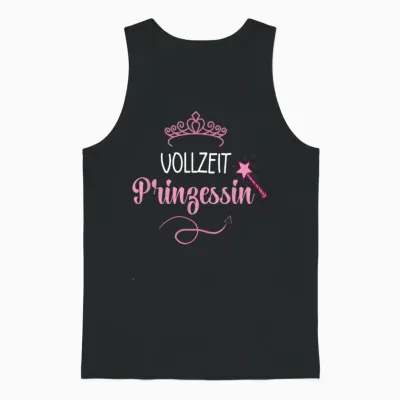 Full Time Princess His Sayings Princess Crown Unisex Tank Top - Black