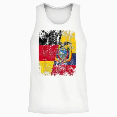 Ecuador Deutschland Flagge | Damen Herren Kinder | Ecuador Unisex Tank Top - White