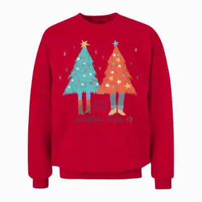 Retro Vintage Christmas Tree Unisex Sweatshirt - Red