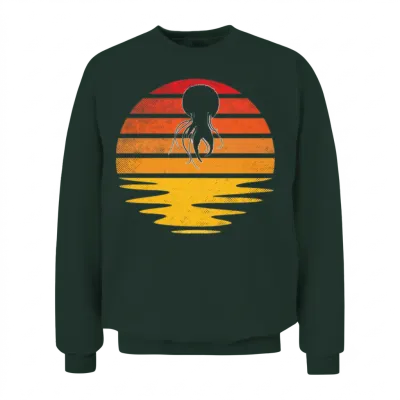 Jellyfish Retro Unisex Sweatshirt - Forest