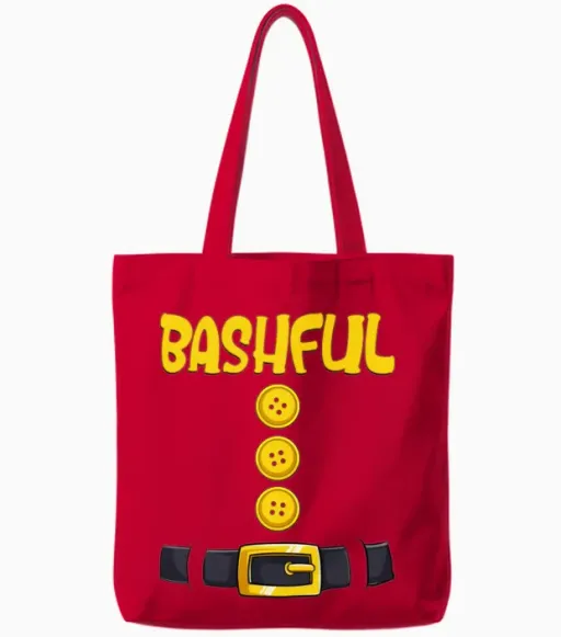 Bashful Halloween Dwarf Costume Color Matching Tote Bags - Red