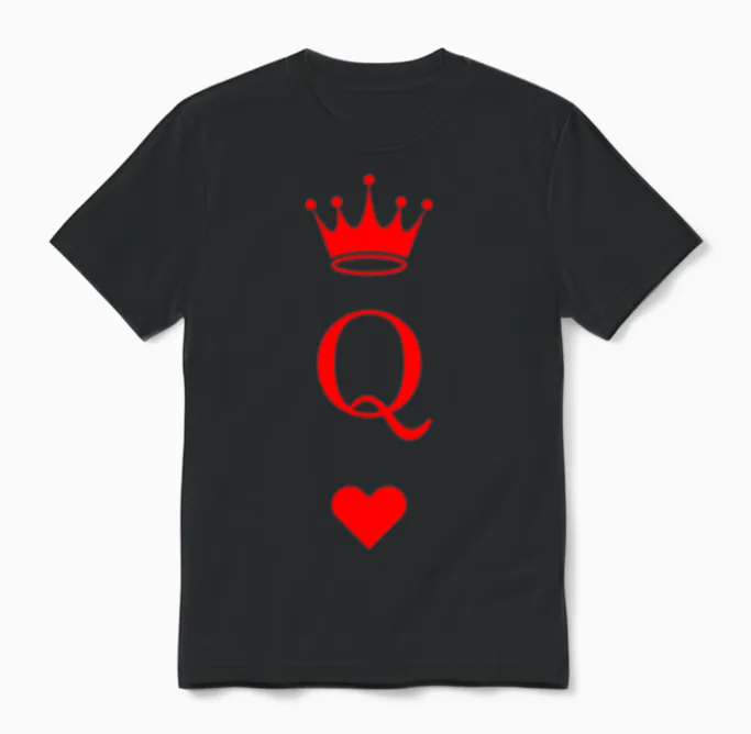 The Queen of Hearts Unisex T-Shirt in Black