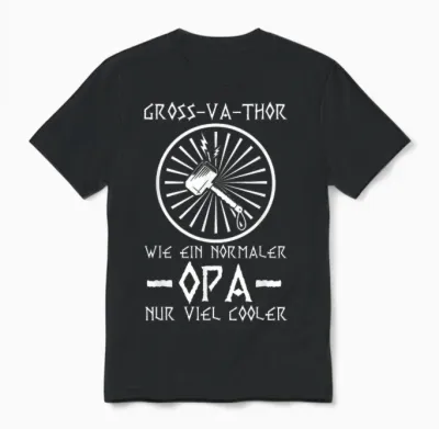 Gross-Va-Thor Wie Ein Normaler Opa Großvater Wikinger Opa Unisex T-Shirt - Black