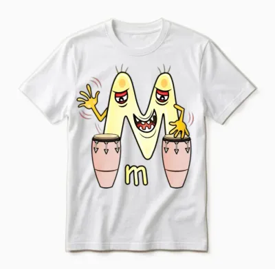 Funny Alphabet Lore Letter M Unisex T-Shirt - White