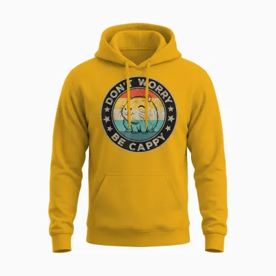 Dont Worry Be Cappy Damen Wasserschwein Herren Capybara Unisex Hoodie - Gold