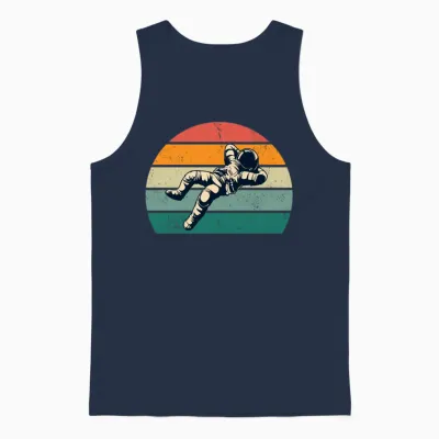 Retro Astronaut Unisex Tank Top - Navy