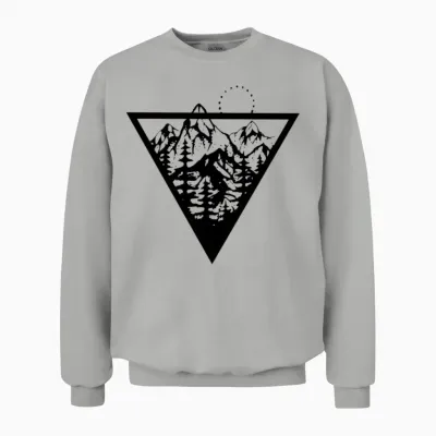 Triangle with Mountains and Birds Unisex Sweatshirt - Ash
