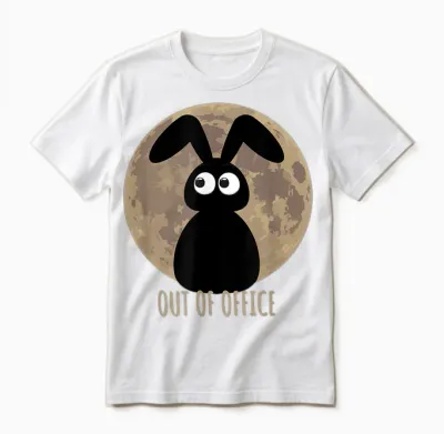 Out of Office with a Sweet Easter Bunny Before the Moon T-Shirt, Black Unisex T-Shirt - White