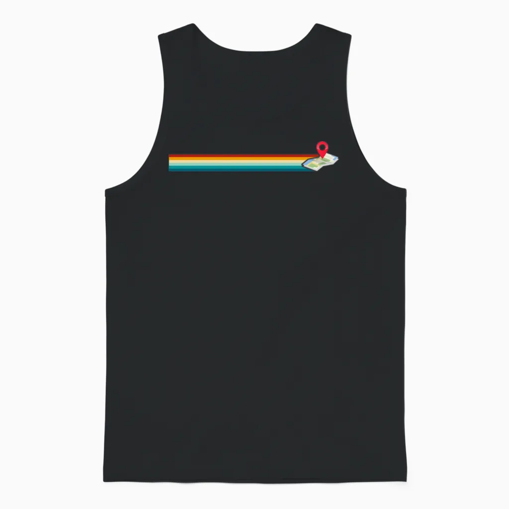 Retro Maps Unisex Tank Top in Black