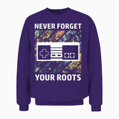 Retro Gamer Video Games Saying Unisex Sweatshirt - Purple
