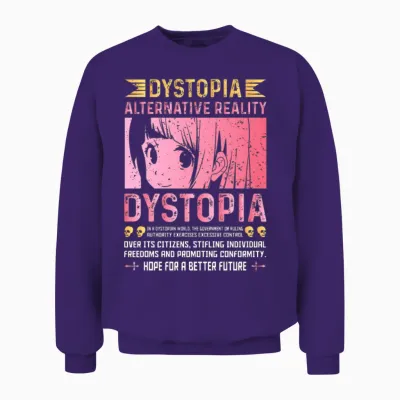 Dystopia Alternative Reality in Dystopian World Unisex Sweatshirt - Purple